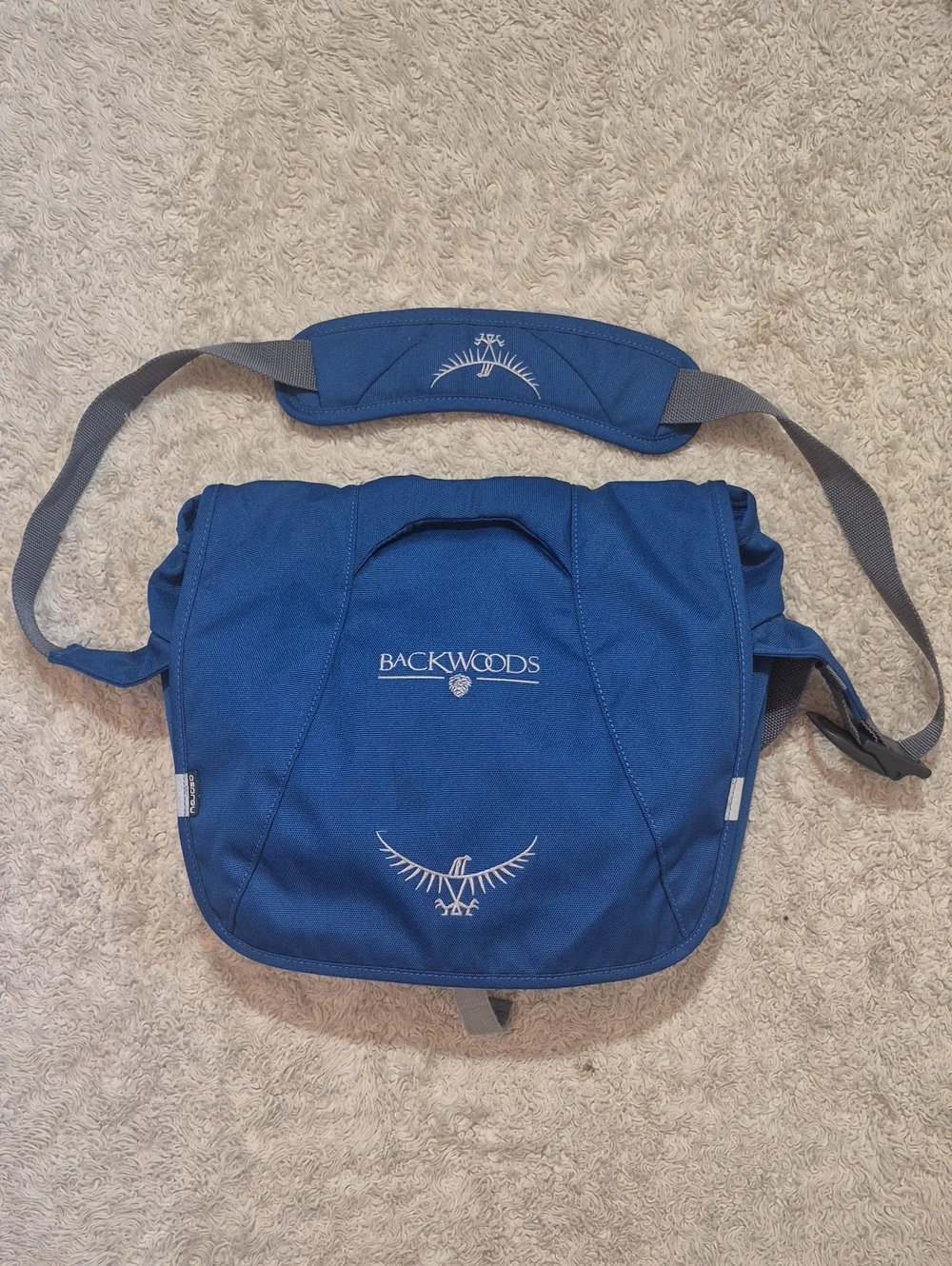 OSPREY Backwoods Messenger Campus 14x12 Blue Crossbody Courier Flapmini Book Bag
